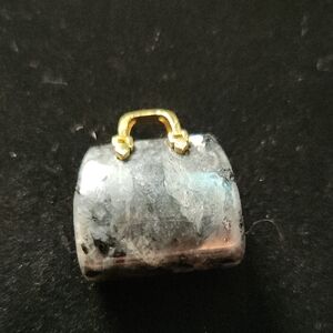 Gold and Gray Stone Pendant